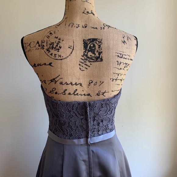 David’s Bridal grey strapless maxi grown dress 10 - Picture 6 of 9